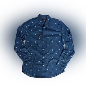 Lords Of Harlech Morris Ravenhound Button down Longsleeve Shirt Size S NWT Navy